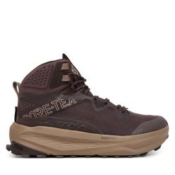 Trekkingi Altra. Brązowe botki męskie Altra, bez wzorów, z gore-texu, sportowe, bez obcasa, bez zapięcia. Za 1,099.00 zł.