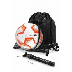 Zestaw piłkarski Yakimasport plecak z siatką + piłka nożna r.3 + pompka. Brązowe plecaki męskie YAKIMASPORT, bez wzorów, sportowe. Za 99.99 zł.