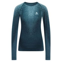 Bluza termoaktywna damska Odlo Performance Warm Blackcomb BL Top Crew Neck LS. Niebieskie bluzy damskie ODLO, xs, bez wzorów, z elastanu, bez ramiączek, bez kaptura. Za 307.99 zł.