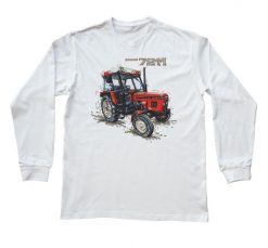 Zetor 7211 — bluzka z długim rękawem (Rozmiar: M (dorosła); Kolor koszulki: biały; Rodzaj nadruku: Zetor 7211). Białe bluzki damskie nikiniki, l, bez wzorów, z bawełny, biznesowe, bez kołnierzyka, bez ramiączek. Za 99.00 zł.