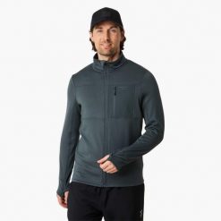 Bluza polarowa turystyka męska Swedemount Trondheim Midlayer Full Zip. Zielone bluzy sportowe męskie SWEDEMOUNT, na zimę, m, bez wzorów, z polaru, bez kaptura, narciarskie. Za 185.00 zł.