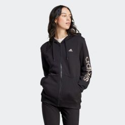 Bluza na zamek damska ADIDAS Gym & Pilates. Szare bluzy damskie Adidas, m, bez wzorów, z bawełny, sportowe, bez ramiączek, bez kaptura. Za 199.99 zł.