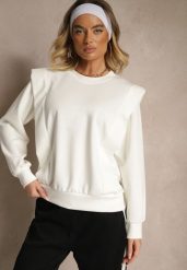 Biała Bluza z Wiskozą z Szerokimi Ramionami Alioris. Białe bluzy damskie Renee, bez wzorów, z jeansu, casualowe, bez ramiączek, bez kaptura. Za 69.99 zł.