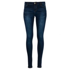 Desigual jeansy damskie Kentya 27 ciemnoniebieski. Niebieskie jeansy damskie Desigual, bez wzorów, z jeansu. W wyprzedaży za 169.00 zł.