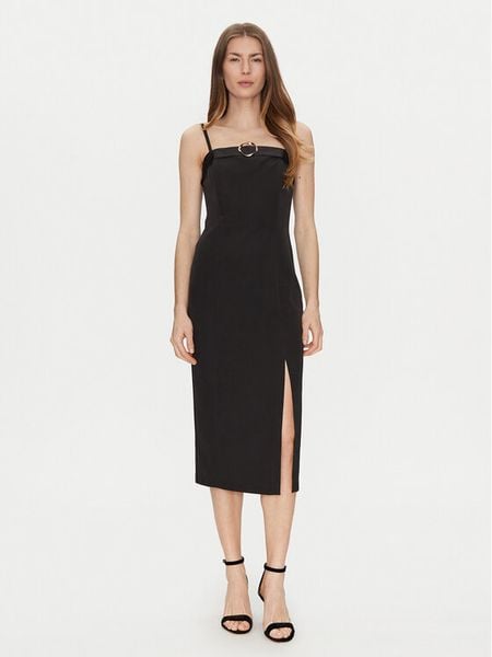 Rinascimento Sukienka koktajlowa CFC0122399003 Czarny Regular Fit. Czarne sukienki damskie Rinascimento, s, bez wzorów, z syntetyku, wizytowe, bez kołnierzyka, bez ramiączek. Za 279.99 zł.