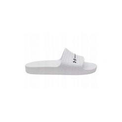Klapki Męskie Under Armour Sportowe Białe Na Lato Basenowe. Białe klapki męskie Under Armour, bez wzorów, bez zapięcia. Za 139.00 zł.