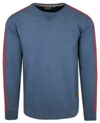 Miękka i Wygodna Bluza Męska - Niebieska, Czerwony Pasek. Niebieskie bluzy męskie Minute, m, bez wzorów, z bawełny, bez ramiączek, bez kaptura. Za 148.00 zł.