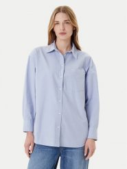 Guess Jeans Koszula W4YH22 WGCF1 Niebieski Relaxed Fit. Niebieskie koszule damskie Guess Jeans, xl, z aplikacjami, z bawełny, bez kołnierzyka, bez ramiączek. Za 199.99 zł.