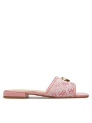 Guess Klapki Taskp FLJTAS FAL19 Różowy. Czerwone klapki damskie Guess, z aplikacjami, z materiału, bez obcasa, bez zapięcia. Za 349.99 zł.