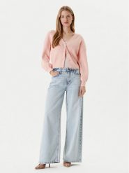 Guess Kardigan W5YR07 Z2ZK2 Różowy Oversize. Czerwone kardigany damskie Guess, xxl, z aplikacjami, z bawełny, bez kołnierzyka. Za 319.99 zł.