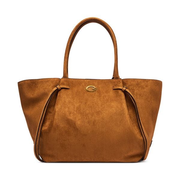 Torebka Guess. Brązowe shopperki damskie Guess, z aplikacjami, bez dodatków. Za 674.99 zł.