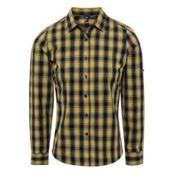 Damska Bawełniana Koszula W Kratę Z Długim Rękawem. Brązowe koszule damskie PREMIER, l, bez wzorów, z bawełny, casualowe, bez kołnierzyka, bez ramiączek. Za 122.99 zł.