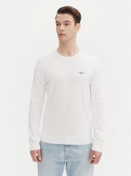 Aeronautica Militare Sweter 251MA1502L506 Biały Regular Fit. Białe swetry męskie Aeronautica Militare, l, bez wzorów, z bawełny, bez kołnierzyka, bez ramiączek. Za 259.99 zł.