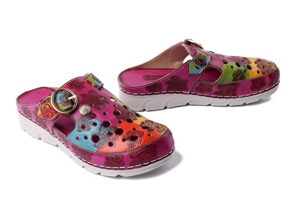 LAURA VITA 0006013 Dorry 08 fushia, klapki damskie. Fioletowe klapki damskie Laura Vita, na lato, bez wzorów, ze skóry, bez obcasa, bez zapięcia. Za 294.90 zł.