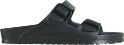 Birkenstock Klapki męskie Arizona grafitowe r. 45 (1001497). Szare klapki męskie Birkenstock, bez wzorów, bez zapięcia. Za 211.39 zł.