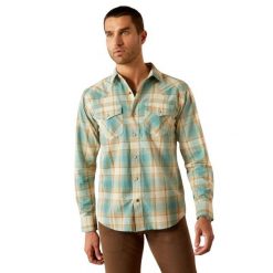 Koszula z długim rękawem Ariat Hardin Retro. Niebieskie koszule męskie Ariat, s, bez wzorów, z bawełny, eleganckie, bez kołnierzyka, bez ramiączek. Za 387.00 zł.