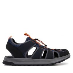 Sandały Clarks. Niebieskie sandały męskie Clarks, bez wzorów, bez zapięcia. Za 289.99 zł.