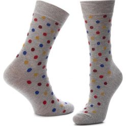 Skarpety Wysokie Unisex HAPPY SOCKS - DOT01-9002 Szary. Szare skarpetki damskie Happy Socks, bez wzorów, z bawełny. Za 34.90 zł.