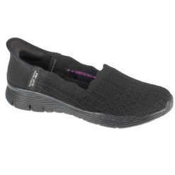 Buty sportowe Sneakersy damskie, Slip-ins: Seager - Believe It. Czarne obuwie sportowe damskie Skechers, bez wzorów, bez zapięcia, trekkingowe. Za 359.99 zł.