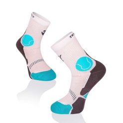 Skarpety tenisowe Fusion w kolorze biało-czarno-turkusowym. Białe skarpetki damskie TRY TO FLY, bez wzorów. W wyprzedaży za 58.09 zł.