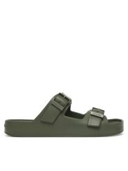 Calvin Klein Klapki Ergon Eva Double Bar Sandal HM0HM02116 Zielony. Zielone klapki męskie Calvin Klein, bez wzorów, z syntetyku, bez zapięcia. Za 249.99 zł.