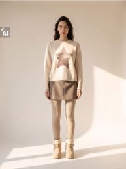 Sweter oversize z gwiazdą - kremowy. Białe swetry nierozpinane damskie Sinsay, l, bez wzorów, bez kołnierzyka, bez ramiączek. Za 59.99 zł.