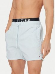 Tommy Hilfiger Szorty kąpielowe UM0UM03749 Niebieski jasny Regular Fit. Niebieskie kąpielówki męskie Tommy Hilfiger, bez wzorów, z syntetyku. Za 289.99 zł.