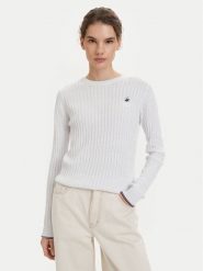 Beverly Hills Polo Club Sweter P-SS26W-M537390 Biały Regular Fit. Białe swetry nierozpinane damskie Beverly Hills Polo Club, m, bez wzorów, z bawełny, bez kołnierzyka, bez ramiączek. Za 269.99 zł.