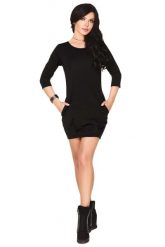 Czarna Sukienka Bombka. Czarne sukienki damskie Merribel, m, bez wzorów, z dzianiny, bez kołnierzyka, bez ramiączek, bombki. Za 112.90 zł.