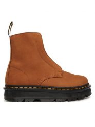Dr. Martens Botki ZEBZAG LACELESS WARM LINED DM42019200 Brązowy. Brązowe botki damskie Dr. Martens, bez wzorów, ze skóry, bez obcasa, na płaskiej podeszwie, bez zapięcia. Za 899.99 zł.