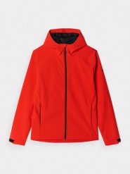4F Kurtka softshell wiatroodporna membrana 5000 męska - czerwona 3XL. Czerwone kurtki męskie 4F, na zimę, m, bez wzorów, z dzianiny, z kapturem, windstopper. W wyprzedaży za 139.99 zł.