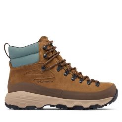 Trekkingi Columbia. Brązowe botki męskie Columbia, bez wzorów, sportowe, bez obcasa, bez zapięcia. Za 599.99 zł.