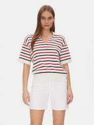 Tommy Hilfiger Sweter Mini Stp Co Open Polo Ss Swt WW0WW45400 Kolorowy Regular Fit. Swetry nierozpinane damskie Tommy Hilfiger, l, bez wzorów, z bawełny, bez kołnierzyka, bez ramiączek. Za 309.99 zł.