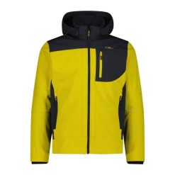 Kurtka softshell męska CMP Vivo Jacket Zip Hood. Żółte kurtki męskie CMP, m, bez wzorów, z softshellu, sportowe, bez kaptura. Za 288.69 zł.