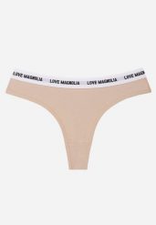 Beżowe Majtki Typu Stringi z Bawełną i Napisami Veza. Brązowe majtki damskie Born2be, z bawełny. Za 7.99 zł.