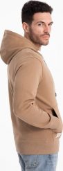 Ombre Bluza męska dresowa BASIC rozpinana z kapturem - brązowa V2 OM-SSBZ-0178 XXL. Brązowe bluzy męskie Ombre, m, bez wzorów, z dresówki, bez ramiączek, z kapturem. Za 119.99 zł.