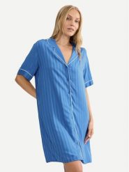 Triumph Koszula nocna Amourette Jacquard 10227274 Niebieski Relaxed Fit. Niebieskie koszule nocne damskie Triumph, bez wzorów, z wiskozy, bez ramiączek. Za 179.99 zł.