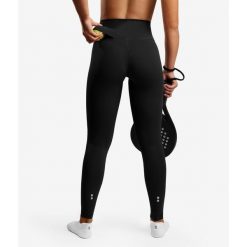 Legginsy sportowe damskie eleganckie. Czarne legginsy damskie NORDICDOTS, l, bez wzorów, z elastanu, na fitness i siłownię. Za 365.00 zł.
