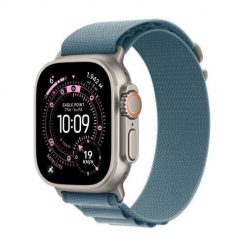 Zegarek Apple Watch Ultra 3 (2025) 5G 49mm Koperta z naturalnego tytanu i pętlą Alpine S - jasnoniebieska. Niebieskie zegarki smartwatch Apple, bez wzorów. Za 4,703.99 zł.