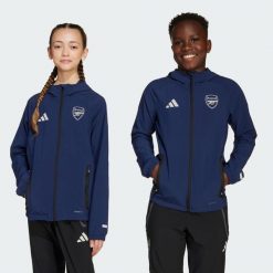 Kurtka Arsenal Tiro 25 Competition Vis Tech Travel. Niebieskie kurtki męskie Adidas, bez wzorów, z dresówki, sportowe, bez kaptura. Za 349.00 zł.