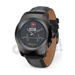 MyKronoz ZeTime Premium petite (czarny/skóra tłoczona). Czarne zegarki sportowe MYKRONOZ, bez wzorów, ze skóry. Za 649.00 zł.