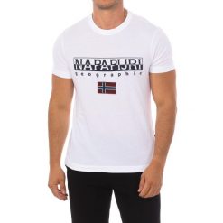 Koszulka sportowa męska Napapijri z krótkim rękawem. Białe koszulki sportowe męskie Napapijri, m, bez wzorów, bez ramiączek, trekkingowe. Za 149.00 zł.