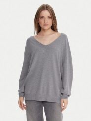 Kontatto Sweter 3M0815C Szary Relaxed Fit. Szare swetry nierozpinane damskie Kontatto, m, bez wzorów, z syntetyku, bez kołnierzyka, bez ramiączek. Za 279.99 zł.