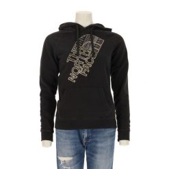 Damska czarna bluza z kapturem TNF. Czarne bluzy damskie The North Face, l, bez wzorów, z materiału, eleganckie, bez ramiączek, z kapturem. Za 114.98 zł.