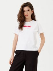 HUGO T-Shirt Destrel_1 50534246 Biały Regular Fit. Białe t-shirty damskie Hugo, s, bez wzorów, z bawełny, bez kołnierzyka, bez ramiączek. Za 159.99 zł.