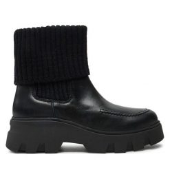 Botki Marc O'Polo. Czarne botki damskie Marc O'Polo, bez wzorów, bez obcasa, na płaskiej podeszwie, bez zapięcia. Za 709.99 zł.
