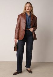 Niebieskie Jeansy z Bawełną z Wysokim Stanem i Szerokimi Nogawkami Nixeasi. Niebieskie jeansy damskie Born2be, bez wzorów, z bawełny, biznesowe, z podwyższonym stanem. Za 139.99 zł.