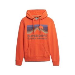 Casualowa bluza z kapturem Superdry Great Outdoors. Czerwone bluzy męskie Superdry, m, bez wzorów, z kapturem. Za 342.10 zł.
