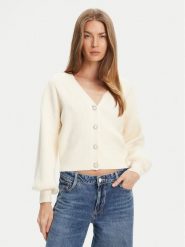 Guess Kardigan W5YR07 Z2ZK2 Écru Relaxed Fit. Kardigany damskie Guess, l, z aplikacjami, z wiskozy, bez kołnierzyka. Za 339.99 zł.
