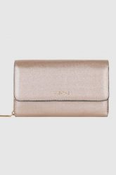 VALENTINO Złoty portfel na łańcuszku Kalua Pochette. Żółte torebki do ręki damskie Valentino by Mario Valentino, bez wzorów, bez dodatków. W wyprzedaży za 299.99 zł.